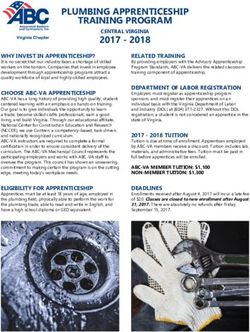 PLUMBING APPRENTICESHIP TRAINING PROGRAM 2018