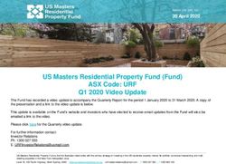 US Masters Residential Property Fund (Fund) ASX Code: URF Q1 2020 Video Update