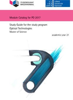 Module Catalog for PO 2017 Study Guide for the study program Optical Technologies Master of Science academic year 21