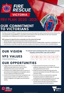 FRV PLAN 2020 -2021 OUR COMMITMENT TO VICTORIANS
