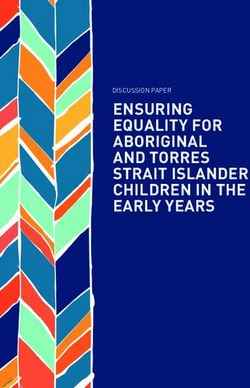 ENSURING EQUALITY FOR ABORIGINAL AND TORRES STRAIT ISLANDER CHILDREN IN THE EARLY YEARS - DISCUSSION PAPER - SNAICC