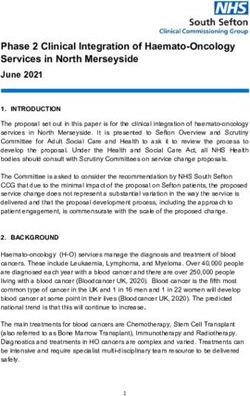 Phase 2 Clinical Integration of Haemato-Oncology Services in North Merseyside