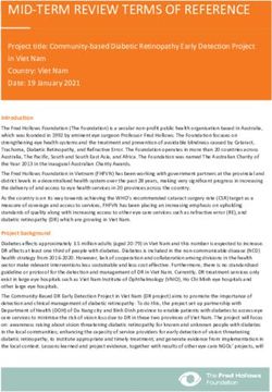 MID-TERM REVIEW TERMS OF REFERENCE - Project title: Community-based Diabetic Retinopathy Early Detection Project in Viet Nam Country: Viet Nam ...
