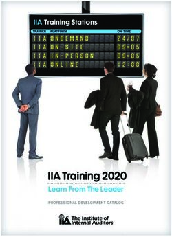 IIA Training 2020 Learn From The Leader - PROFESSIONAL DEVELOPMENT CATALOG