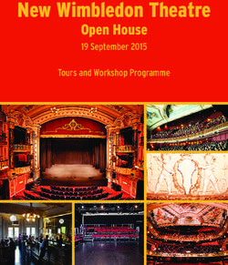 New Wimbledon Theatre - Open House 19 September 2015 Tours and Workshop Programme