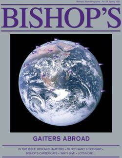 GAITERS ABROAD IN THIS ISSUE: RESEARCH MATTERS + OLNEY FAMILY INTERNSHIP + BISHOP'S CAREER CAFÉ + WHY I GIVE + LOTS MORE - Bishop's University