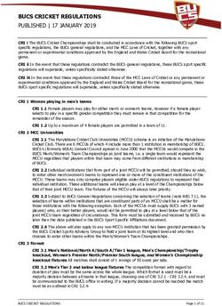 BUCS CRICKET REGULATIONS - PUBLISHED | 17 JANUARY 2019