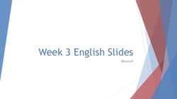 Week 3 English Slides - Beowulf