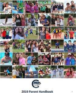 2019 Parent Handbook - Camp B'nai Brith of Ottawa