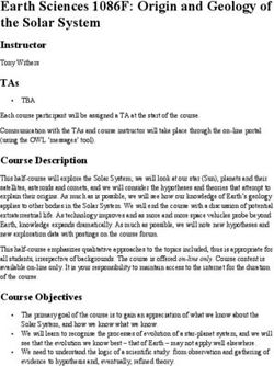 Earth Sciences 1086F: Origin and Geology of the Solar System