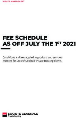 FEE SCHEDULE AS OFF JULY THE 1ST 2021 - Conditions and fees applied to products and services reserved for Société Générale Private Banking clients
