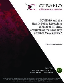 COVID-19 and the Health Policy Recession: Whatever it Takes, Grandma or the Economy or What Makes Sense? - Cirano