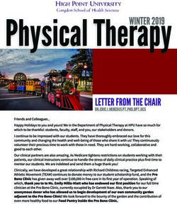 Physical Therapy WINTER 2019 - LETTER FROM THE CHAIR - High Point University