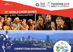 10th WORLD CHOIR GAMES - July 4 - 14, 2018 Tshwane, South Africa - COMPETITION INFORMATION - Interkultur