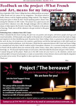 Feedback on the project "Wh at French a nd Art, mea ns for my i ntegration" - Centre ABC