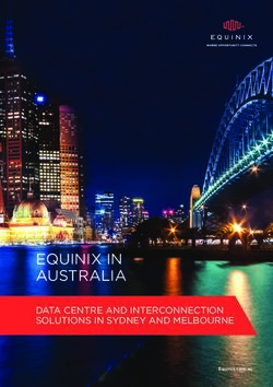 EQUINIX IN AUSTRALIA DATA CENTRE AND INTERCONNECTION SOLUTIONS IN SYDNEY AND MELBOURNE