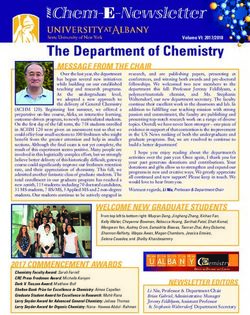 MESSAGE FROM THE CHAIR - University at Albany