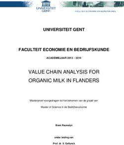 VALUE CHAIN ANALYSIS FOR ORGANIC MILK IN FLANDERS