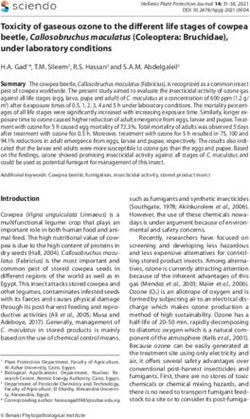 Toxicity of gaseous ozone to the diff erent life stages of cowpea beetle, Callosobruchus maculatus (Coleoptera: Bruchidae), under laboratory ...