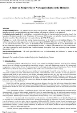 A Study on Subjectivity of Nursing Students on the Homeless