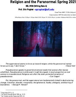 Religion and the Paranormal Spring 2021 - REL 3938 (Writing Rule 4) Prof. Erin Prophet