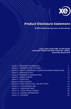 PRODUCT DISCLOSURE STATEMENT - OF HIFX LIMITED (BUSINESS NAME: XE NEW ZEALAND) - XE.COM