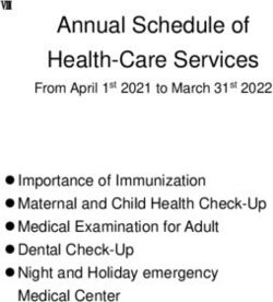 Annual Schedule of Health-Care Services - Importance of Immunization Maternal and Child Health Check-Up Medical Examination for Adult ...