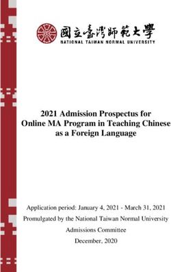 2021 Admission Prospectus for Online MA Program in Teaching Chinese as a Foreign Language - Application period: January 4, 2021 - March 31, 2021 ...
