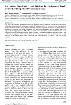 Curriculum Based On Local Wisdom In "Indonesian Food" Course For Prospective Professional Cooks - Psychology and Education Journal
