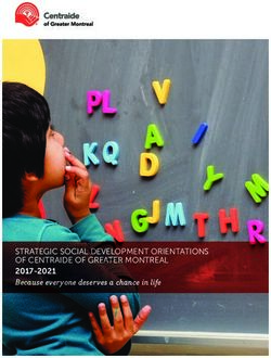 STRATEGIC SOCIAL DEVELOPMENT ORIENTATIONS OF CENTRAIDE OF GREATER MONTREAL 2017-2021