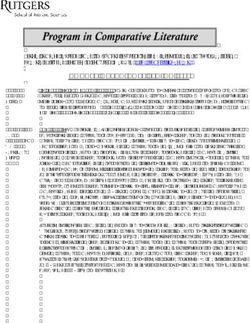 COURSE OFFERINGS-SPRING 2020 - Comparative Literature