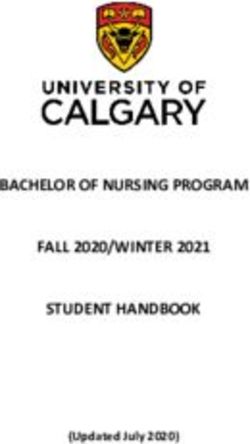BACHELOR OF NURSING PROGRAM FALL 2020/WINTER 2021 STUDENT HANDBOOK - (Updated July 2020) - Faculty of Nursing | University of Calgary