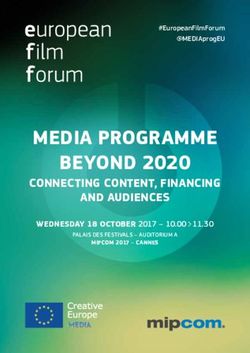 MEDIA PROGRAMME BEYOND 2020 - CONNECTING CONTENT, FINANCING AND AUDIENCES WEDNESDAY 18 OCTOBER 2017 10.00 11.30 - European Commission