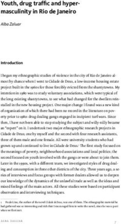 Youth, drug traffic and hyper-masculinity in Rio de Janeiro