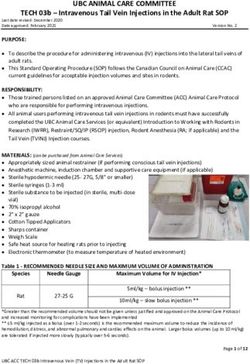 UBC ANIMAL CARE COMMITTEE - TECH 03b - Intravenous Tail Vein Injections in the Adult Rat SOP - Animal ...