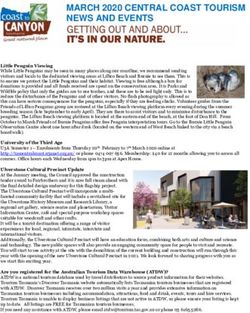 MARCH 2020 CENTRAL COAST TOURISM NEWS AND EVENTS