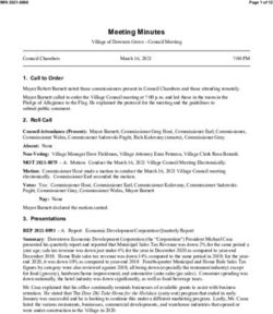 Meeting Minutes - Village of Downers Grove