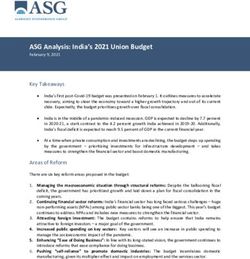 ASG Analysis: India's 2021 Union Budget - February 9, 2021 - Albright ...