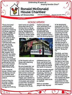 HOUSE UPDATE CELEBRATING 36 YEARS OF - RONALD MCDONALD HOUSE CHARITIES KNOXVILLE