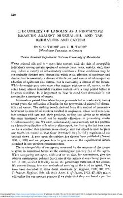 THE UTILITY OF LANOLIN AS A PROTECTIVE MEASURE AGAINST MINERAL-OIL AND TAR DERMATITIS AND CANCER