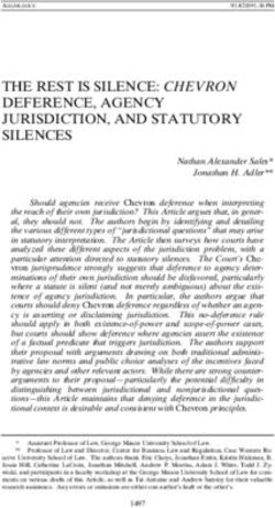 THE REST IS SILENCE: CHEVRON DEFERENCE, AGENCY JURISDICTION, AND STATUTORY SILENCES