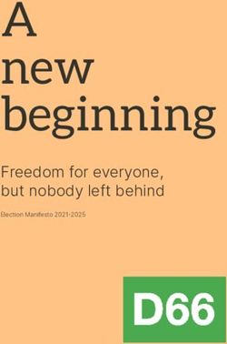 A new beginning Freedom for everyone, but nobody left behind - Election Manifesto 2021-2025
