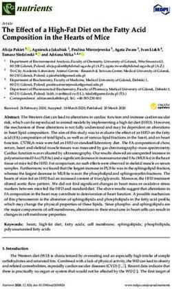 The Effect of a High-Fat Diet on the Fatty Acid Composition in the Hearts of Mice - MDPI