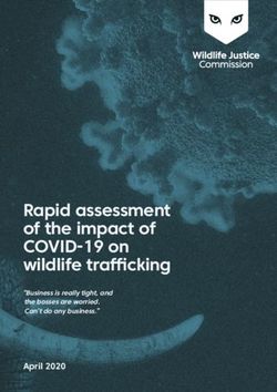 Rapid assessment of the impact of COVID-19 on wildlife trafficking - April 2020 "Business is really tight, and the bosses are worried. Can't do ...