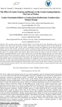 The Effect of Casino Tourism and Reentry to the Casino Gaming Industry - The Case of Turkey Casino Turizminin Etkileri ve Casino Oyun Endüstrisine ...