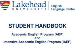 STUDENT HANDBOOK Academic English Program (AEP) and Intensive Academic English Program (IAEP) - Lakehead University