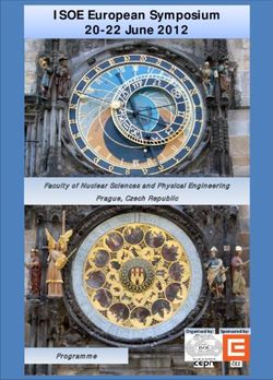 ISOE European Symposium 20-22 June 2012 - Faculty of Nuclear Sciences and Physical Engineering Prague, Czech Republic - Programme