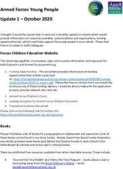 Armed Forces Young People Update 1 - October 2020 - Forces Children's Education