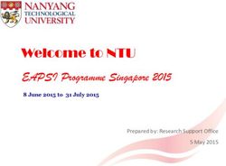 EAPSI Programme Singapore 2015 - Welcome to NTU Prepared by: Research Support Office