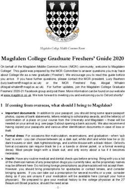 Magdalen College Graduate Freshers' Guide 2020 - Magdalen College MCR
